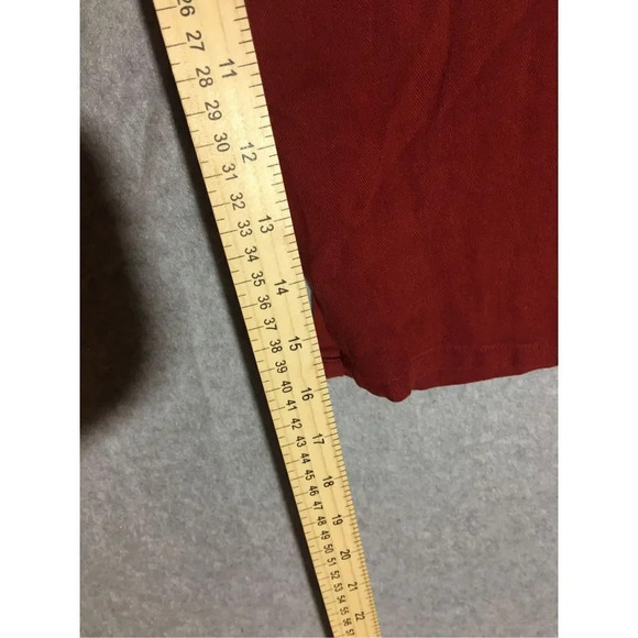 Mens Island Republic Button Up Size Medium Silk Red Dark Casual Basic Classic - Picture 4 of 4